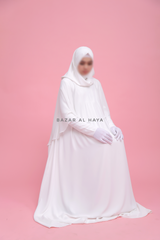 Bajaa Swan White Luxury Dress For Walima Wedding & Muslim Party