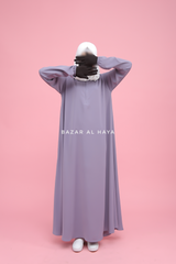 Silver Salam 2 Abaya - Comfy Style Front Zipper - Nida