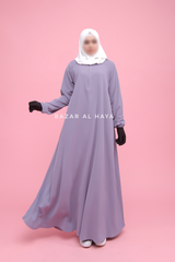 Silver Salam 2 Abaya - Comfy Style Front Zipper - Nida