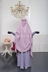 Safiyya Lilac Sleeveless Khimar - Soft Crepe Extra Long & Wide