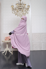 Safiyya Lilac Sleeveless Khimar - Soft Crepe Extra Long & Wide