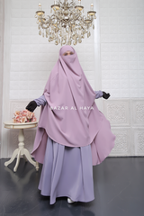 Safiyya Lilac Sleeveless Khimar - Soft Crepe Extra Long & Wide