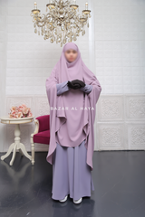 Safiyya Lilac Sleeveless Khimar - Soft Crepe Extra Long & Wide