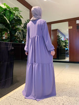 Lavender Saha Abaya - Elegant With Front Buttons - Nida