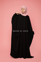 Black Faraasha Butterfly Wide Abaya - Silk Crepe