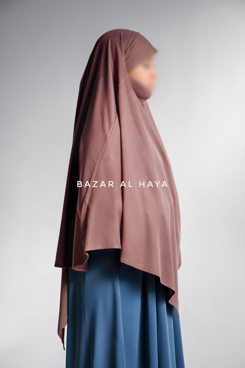 Taupe Rose Shams Triangle Diamond Khimar - Cotton Trikataj