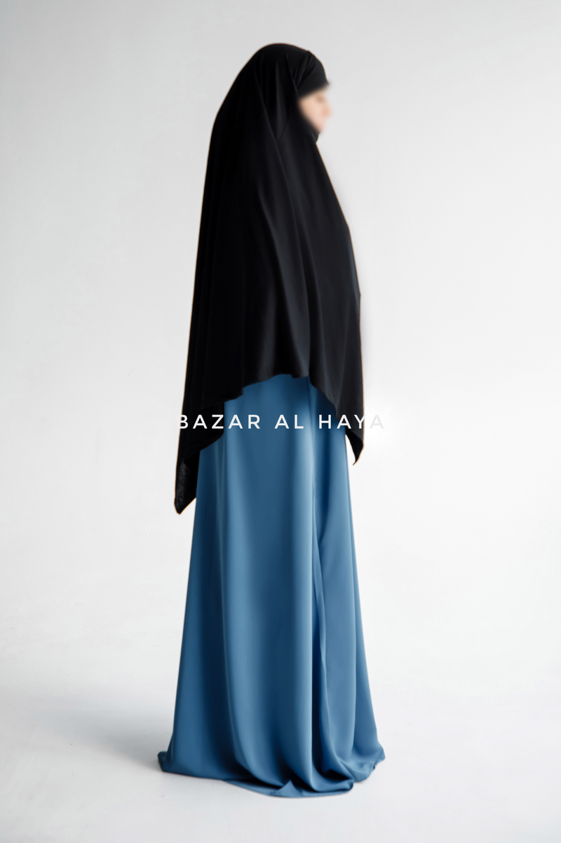 Black Shams Triangle Diamond Khimar - Cotton Trikataj