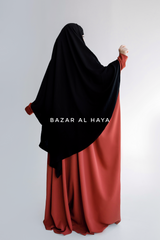 Mubarak Long Black Diamond Khimar - Nidha Extra Long