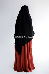 Mubarak Long Black Diamond Khimar - Nidha Extra Long