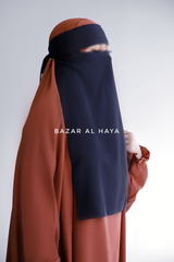 Dark Blue Single Layer Niqab - Extremely Breathable - Premium