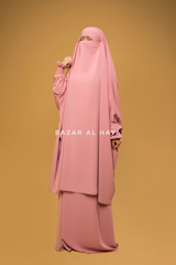 Baby Pink Hoor - Two Piece Jilbab With Skirt- Long & Loose