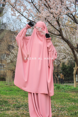 Hoor Baby Pink - Two Piece Jilbab With Skirt- Long & Loose