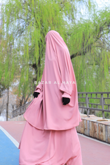 Hoor Baby Pink - Two Piece Jilbab With Skirt- Long & Loose