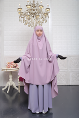 Safiyya Lilac Sleeveless Khimar - Soft Crepe Extra Long & Wide