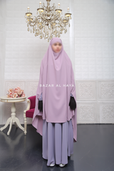 Safiyya Lilac Sleeveless Khimar - Soft Crepe Extra Long & Wide