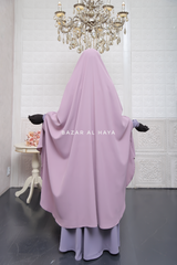 Safiyya Lilac Sleeveless Khimar - Soft Crepe Extra Long & Wide