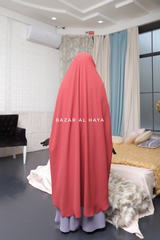 Safiyya Cherry Sleeveless Khimar - Soft Crepe Extra Long & Wide