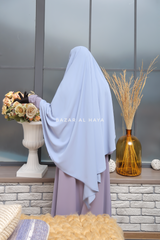 Mubarak Long Diamond Khimar In Baby Blue - Nida Extra Long