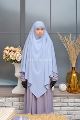 Mubarak Long Diamond Khimar In Baby Blue - Nida Extra Long