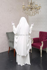 White Hoor - Two Piece Jilbab With Skirt- Long & Loose