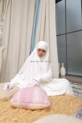 White Hoor - Two Piece Jilbab With Skirt- Long & Loose