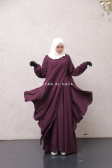 Pakiza Purple Double Layered Minimalistic Style Abaya - Soft Georgette