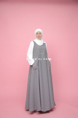 Reema Pinafore & White Sleeve Dress In Classic Style - Side Pockets