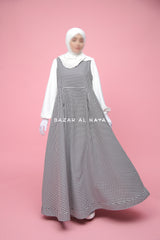 Reema Pinafore & White Sleeve Dress In Classic Style - Side Pockets