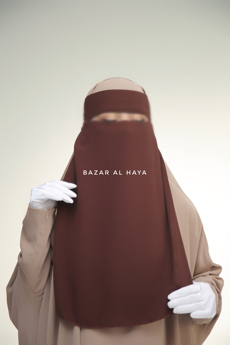 Single Layer Niqab In Brown - Better Breathe