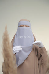 Single Layer Niqab In Silver - Super Breathable & Comfy