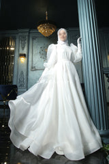 Hanifa Bridal Wedding Dress In Organza & Silk - For Walima & Wedding & Nikkah