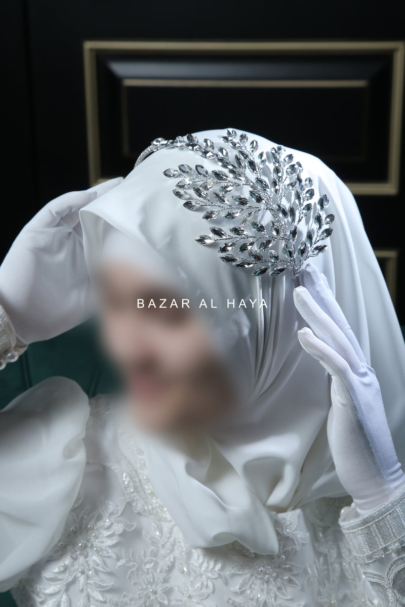 Crystal Gleaming Bridal Headband - Handmade
