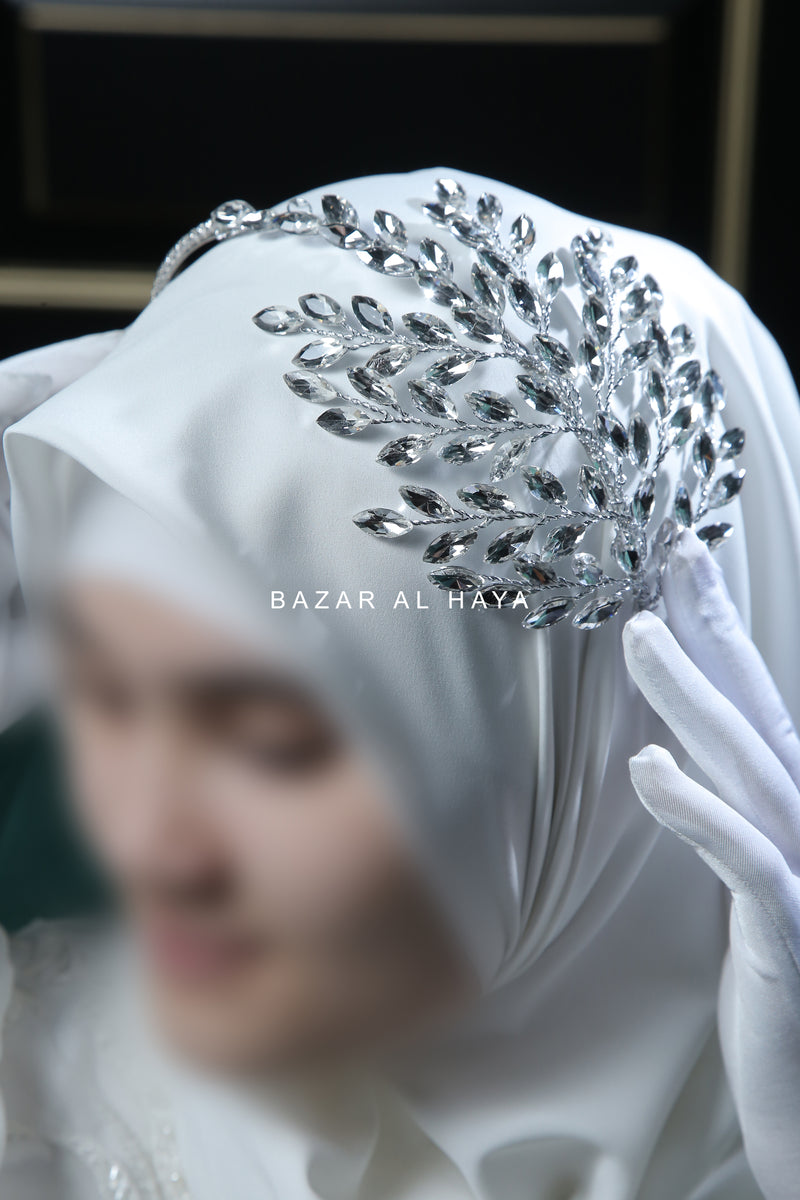 Crystal Gleaming Bridal Headband - Handmade