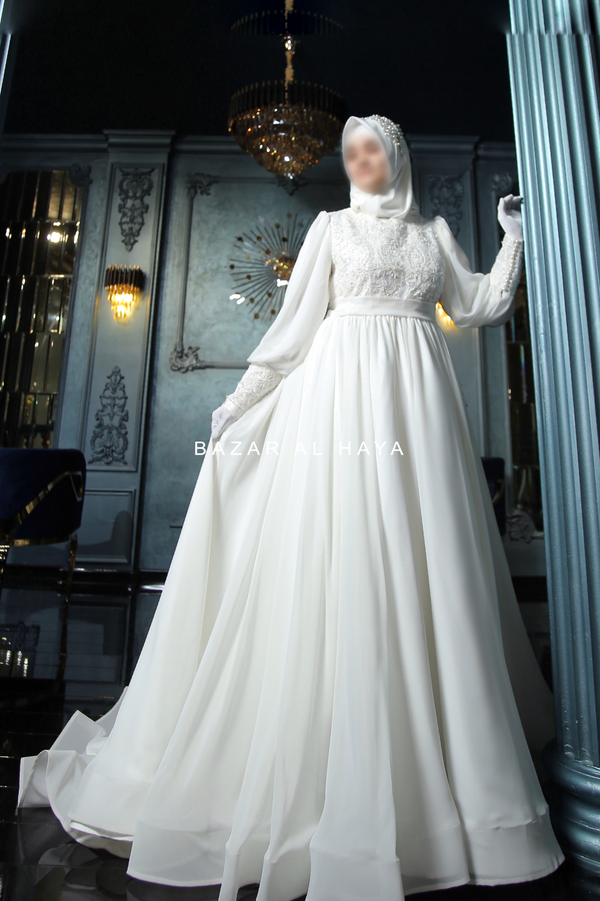 Rehan Elegent Embroidered Bridal Wedding Dress In Chiffon & Silk - For Walima & Wedding & Nikkah