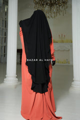 Long Black Two Layer Flap Niqab - Wide - Super Breathable Veil