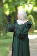 Emerald Zaara Lightweight Summer Spring Abaya Dress - Soft Breathable Crepe Cotton