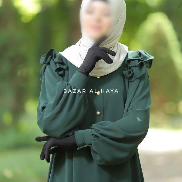 Emerald Zaara Lightweight Summer Spring Abaya Dress Soft Breathable Bazar Al Haya