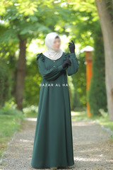 Emerald Zaara Lightweight Summer Spring Abaya Dress - Soft Breathable Crepe Cotton