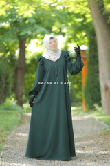 Emerald Zaara Lightweight Summer Spring Abaya Dress - Soft Breathable Crepe Cotton