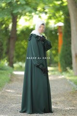 Emerald Zaara Lightweight Summer Spring Abaya Dress - Soft Breathable Crepe Cotton