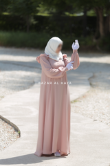 Light Pink Zaara Lightweight Summer Spring Abaya Dress - Soft Breathable Crepe Cotton