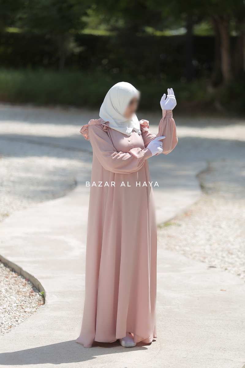 Light Pink Zaara Lightweight Summer Spring Abaya Dress - Soft Breathab Bazar Al Haya Light Pink Zaara Lightweight Summer Spring Abaya Dress - Soft Breathab Bazar Al Haya