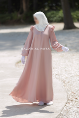 Light Pink Zaara Lightweight Summer Spring Abaya Dress - Soft Breathable Crepe Cotton