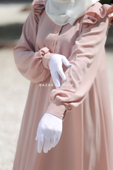 Light Pink Zaara Lightweight Summer Spring Abaya Dress - Soft Breathable Crepe Cotton