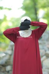 Maroon Salam 2 Abaya - Comfy Style Front Zipper - Nida