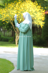 Mint Salam 2 Abaya - Comfy Style Front Zipper - Nida