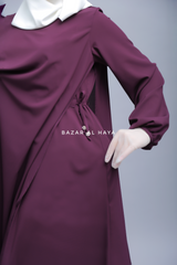 Pakiza Purple Double Layered Minimalistic Style Abaya - Soft Georgette