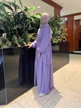 Lavender Saha Abaya - Elegant With Front Buttons - Nida