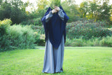 Mubarak Khimar - Extra Long Triangle Diamond Khimar In Silk Crepe