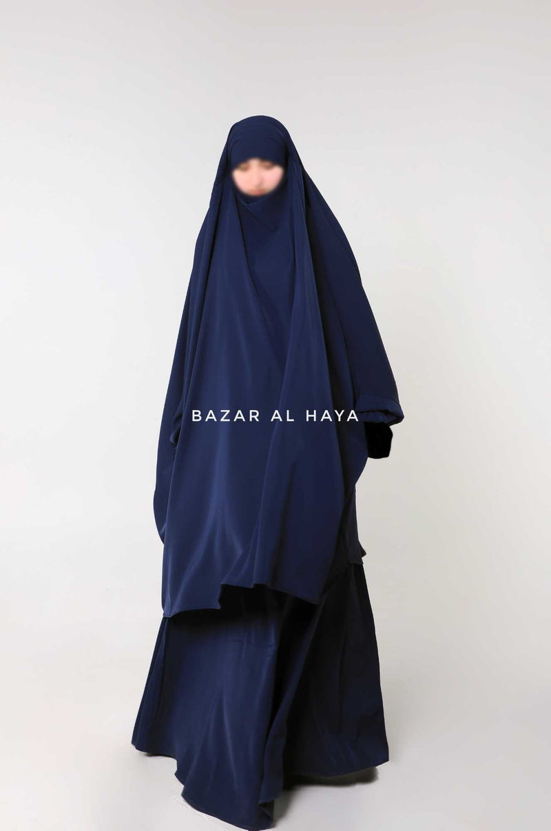 Hoor - Two Piece Navy Jilbab With Skirt- Long & Loose